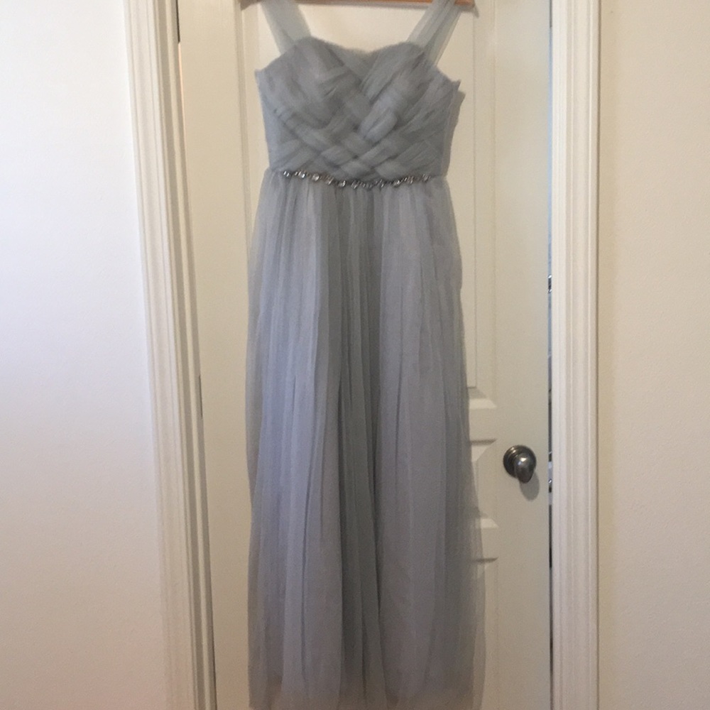 gray bridesmaids dress